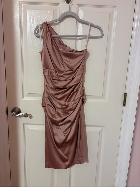 Suzi Chin for Maggy Boutique Dresses & Skirts - Suzi Chin for Maggy Boutique One-Shoulder Satin Dress in Mauve